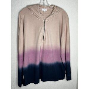 J. Jill Pink and Black Ombre Hoodie